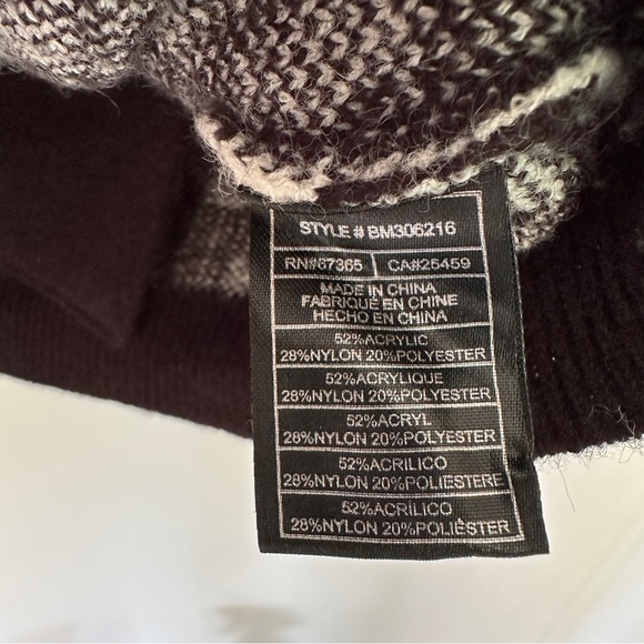 Steve Madden | Black & White Houndstooth Long Cardigan Sweater Size L - Picture 7 of 13